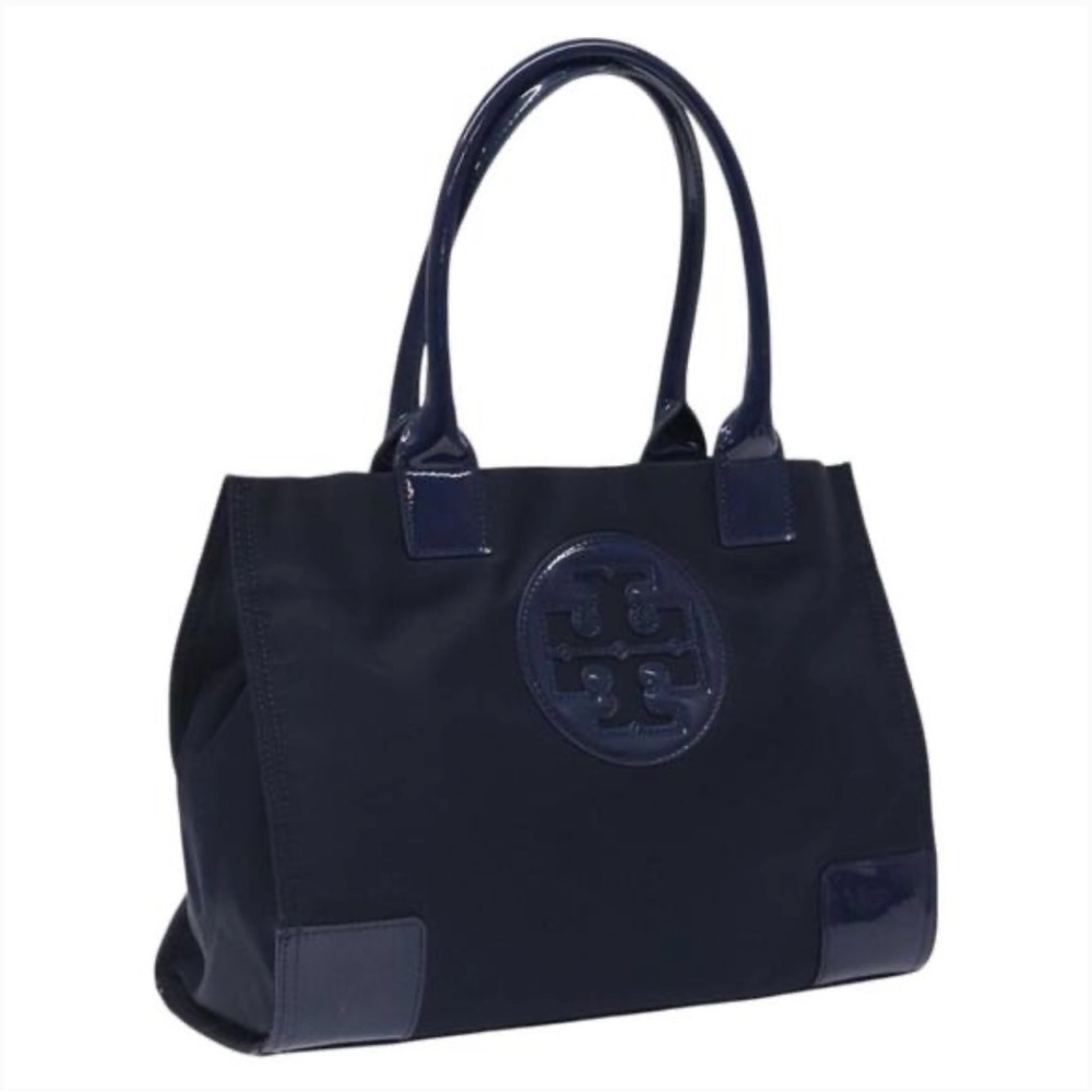 Tory Burch Navy Blue Nylon Tote Bag